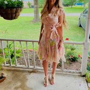 Diane Von Furstenberg pink silk wrap blouse top 4